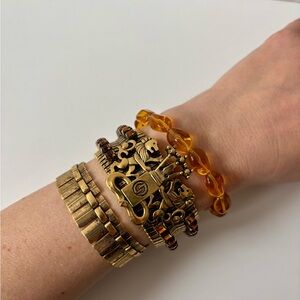 DylanLex Gold and Amber Bracelet Stack